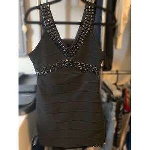 Black Beaded Bandage Dress